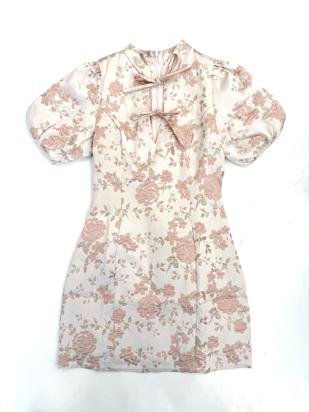 Baby Pink Keyhole Jacquard Mini