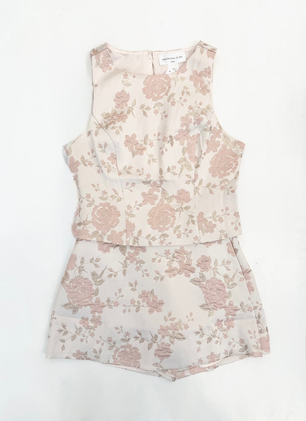Baby Pink Jacquard Skort Set