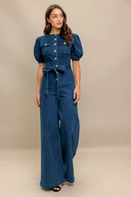 Load image into Gallery viewer, Puff Sleeve Denim Jumpsuit
