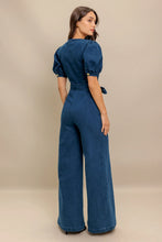 Load image into Gallery viewer, Puff Sleeve Denim Jumpsuit
