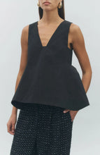Load image into Gallery viewer, Structured Peplum Top Black
