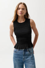 Load image into Gallery viewer, Phoebe Smocked Tank Black
