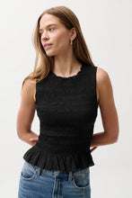 Load image into Gallery viewer, Phoebe Smocked Tank Black
