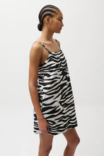 Load image into Gallery viewer, Misa Silk Blend Mini Dress - Zebra

