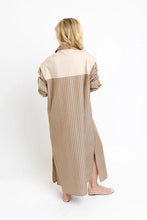 Load image into Gallery viewer, Stripe Maxi Shirt Dress W Sweater
