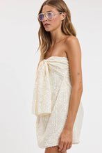 Load image into Gallery viewer, Twisted Bow Sequin Swing Dress
