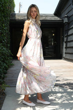 Load image into Gallery viewer, Tropical Floral Print Belted Maxi Halter Dress
