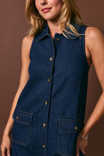 Load image into Gallery viewer, Sleeveless Button Down Denim Dress
