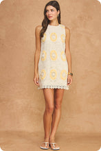 Load image into Gallery viewer, Medallion Crochet Sleeveless Mini Dress
