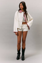 Load image into Gallery viewer, Ivory Jacket with Red Gingham Detail
