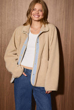 Load image into Gallery viewer, Gingham Contrast Reversible Sherpa Jacket
