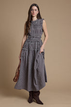 Load image into Gallery viewer, Ruffle Smocked Plaid Maxi Dress
