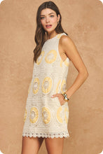 Load image into Gallery viewer, Medallion Crochet Sleeveless Mini Dress
