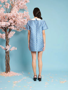 Azure Jaquard Mini Dress