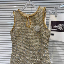 Load image into Gallery viewer, Crystal Trim Tweed Mini Dress
