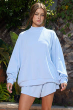 Load image into Gallery viewer, Mock Neck Oversized Solid Ribbed Sweatshirt
