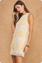 Load image into Gallery viewer, Medallion Crochet Sleeveless Mini Dress
