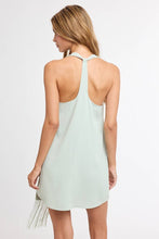 Load image into Gallery viewer, Cowl Neck Fringe Halter Mini Dress
