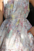 Load image into Gallery viewer, Tropical Floral Print Belted Maxi Halter Dress
