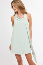 Load image into Gallery viewer, Cowl Neck Fringe Halter Mini Dress
