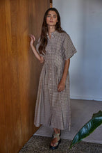 Load image into Gallery viewer, Cotton Gingham Button Down Flare Maxi
