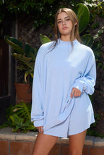 Load image into Gallery viewer, Mock Neck Oversized Solid Ribbed Sweatshirt
