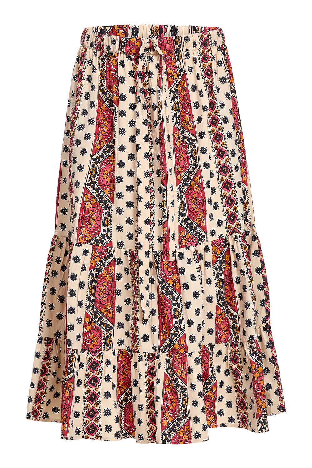 Market Skirt, Crimson Mosaic