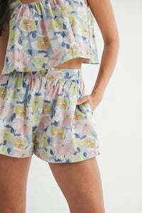 Multicolor Floral Swing Short Set