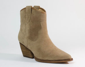 Suede Ankle Cowgirl Boot