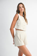 Load image into Gallery viewer, Linen Squareneck Short Set

