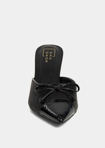 Naomi Black Satin Mule