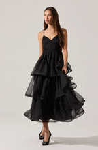 Load image into Gallery viewer, Theiria Pleated Tiered Midi Dress
