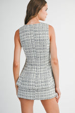 Load image into Gallery viewer, Tweed Peplum Mini Romper
