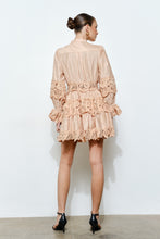 Load image into Gallery viewer, Delicate Lace-panel Button-up Flare Mini Dress
