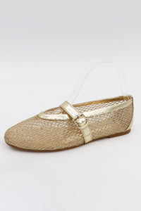 Gold Mesh Mary Jane Flat