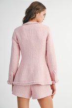 Load image into Gallery viewer, Tweed Boucle Long Sleeve Jacket And Shorts Set
