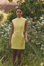 Load image into Gallery viewer, Evee High Neck Mini Dress in Yellow
