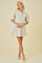 Load image into Gallery viewer, Collared Shirt Dress with Puff Sleeve
