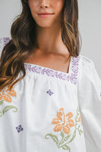 Load image into Gallery viewer, Square Neck Embroidered Long Sleeve Mini Dress
