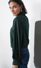 Load image into Gallery viewer, Liv Mock Neck Tie Blouse
