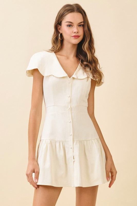 Fit And Flare Oversized Scalloped Collar Dress
