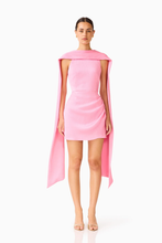 Load image into Gallery viewer, Calista Neck Scarf Mini Dress in Pink
