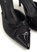 Load image into Gallery viewer, Naomi Black Satin Mule
