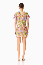 Load image into Gallery viewer, Fiora Shift Mini Dress in Green &amp; Pink Floral
