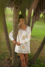 Load image into Gallery viewer, Square Neck Embroidered Long Sleeve Mini Dress
