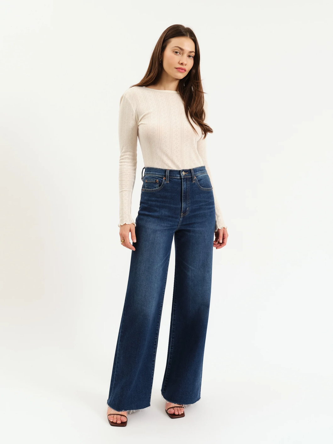 Far Out High Rise Wide Leg in Waterfall