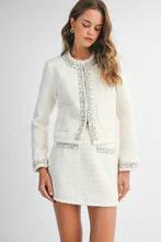 Load image into Gallery viewer, Tweed Jewel Trim Jacket And Skirt Set
