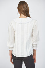 Load image into Gallery viewer, Lace Detail Ruffled V-Neck Blouse
