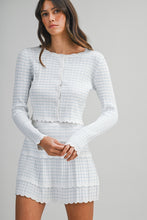 Load image into Gallery viewer, Stripe Pointelle Cardigan And Mini Skirt Set
