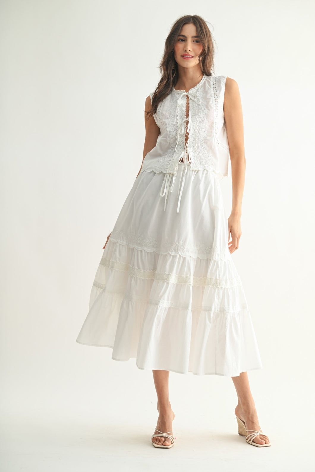 White Lace Two Piece Set